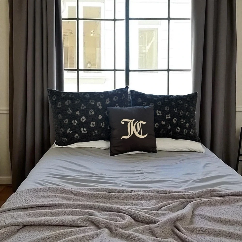 Juicy Couture Black and Gray Pillow Trio